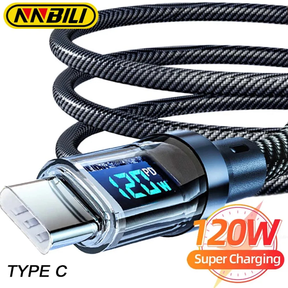 USB cable with digital display showing power output