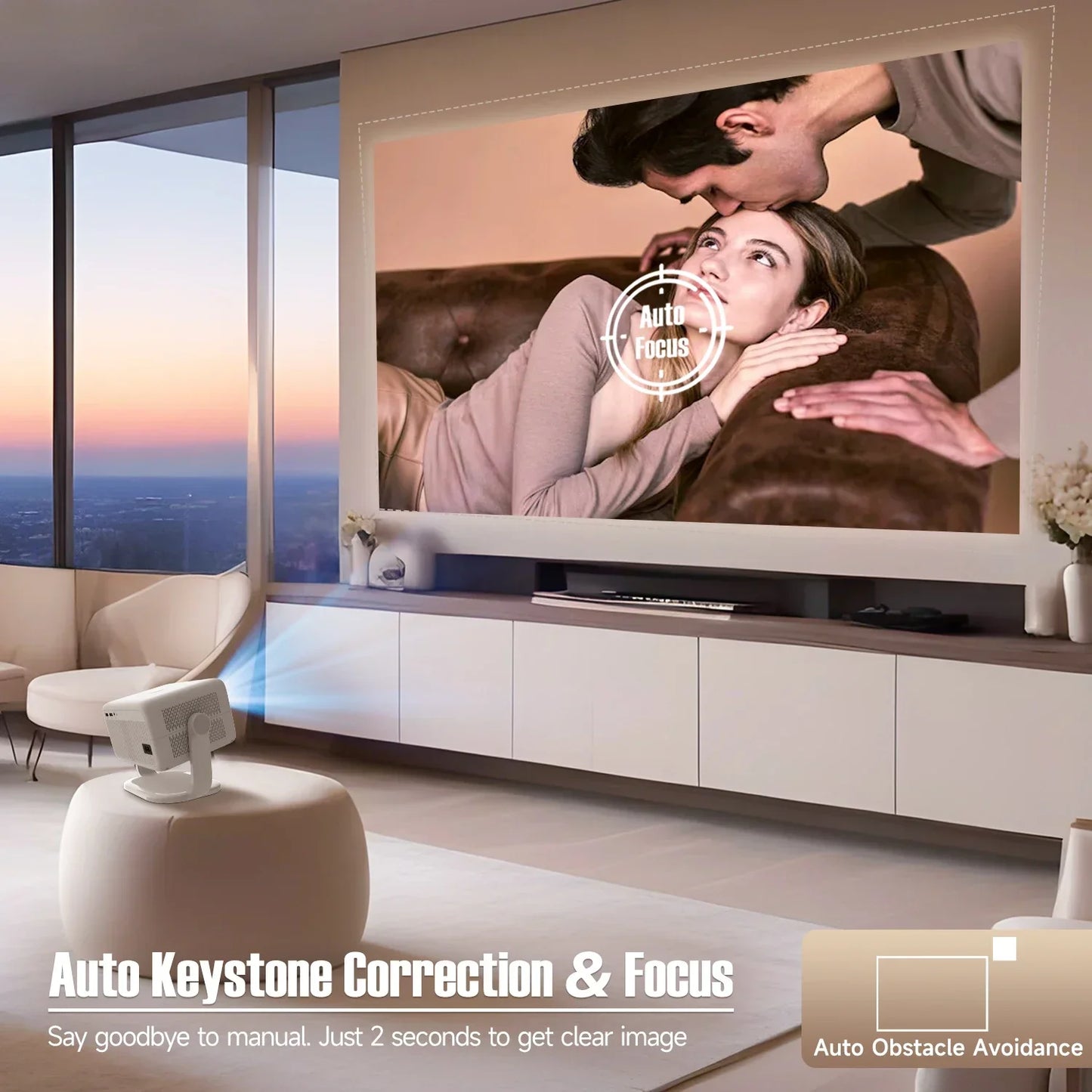 Magcubic 4K projector auto focus and keystone correction feature