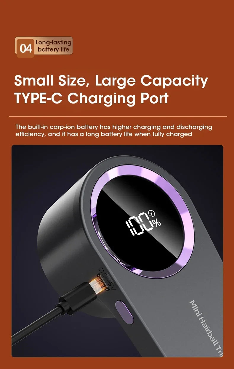 TYPE-C charging port with digital display on a brown background