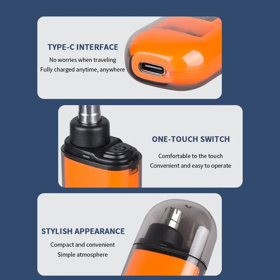 2-in-1 Electric Ear and Nose Hair Trimmer - Painless